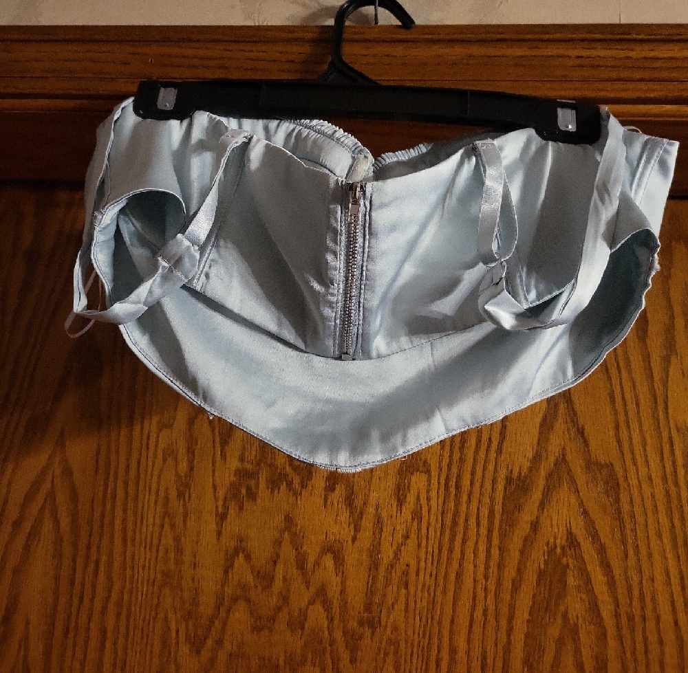 Source Unknown Silver Rhinestone Bustier - image 2